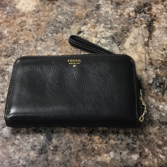 Fossil Handbags - Fossil # 1954 black leather zip around wallet